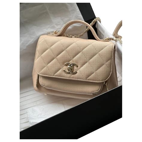 chanel beige leather